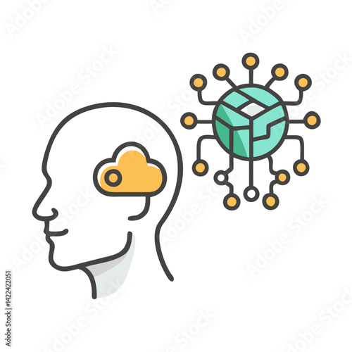 Wallpaper Mural ai and blockchain icon, ai and blockchain vector illustration-simple illustration of ai and blockchain, perfect for ai and blockchain logos and icons Torontodigital.ca
