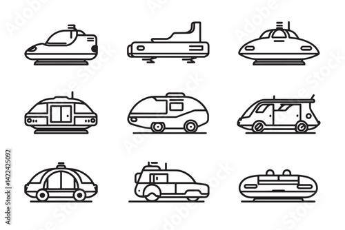 Clean Hovercar Icon for Visual Content