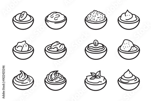 Modern Hummus Icon for Visual Use