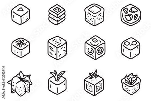 Hummus Cube Icon for Creative Graphics