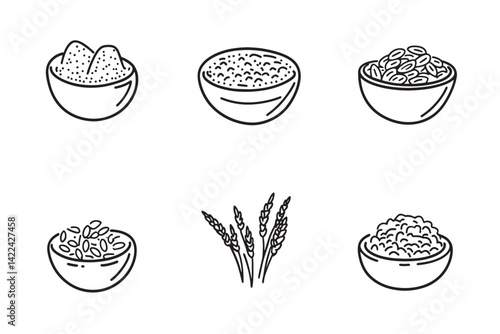 Instant Oats Simple Minimalist Icon Set