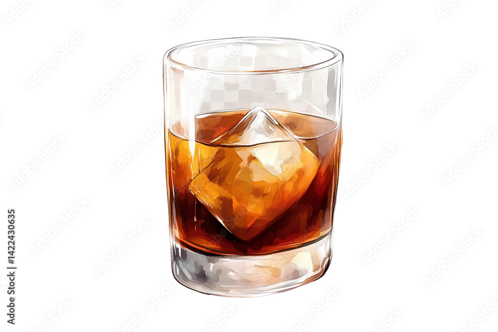 A glass of brown liquid, simple background, game icon, transparent background A glass of brown liquid, simple background, game icon, transparent background
