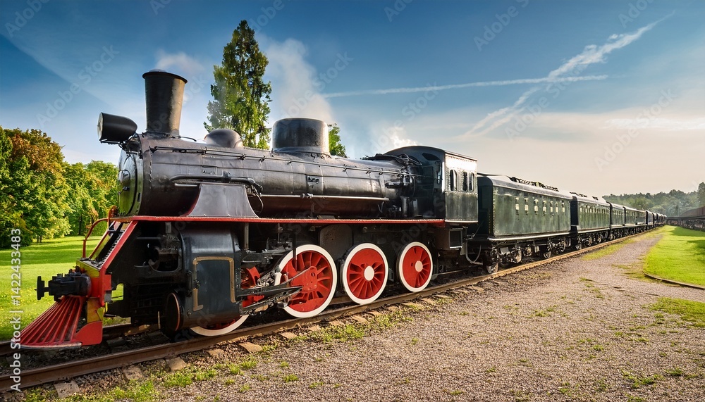 Naklejka premium old steam locomotive