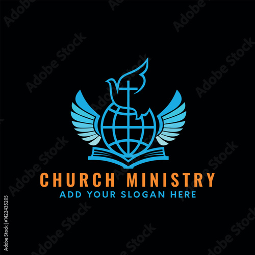 church ministry logo design vector