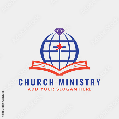 church ministry logo design vector