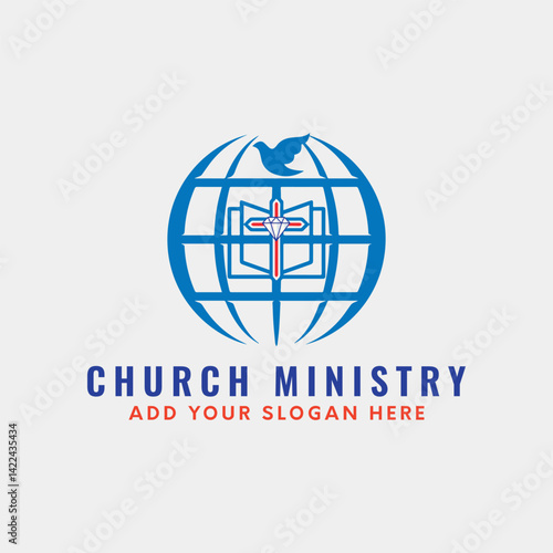 church ministry logo design vector