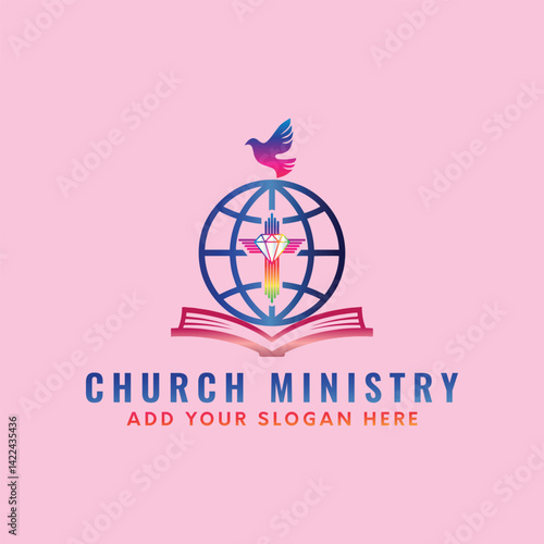 church ministry logo design vector