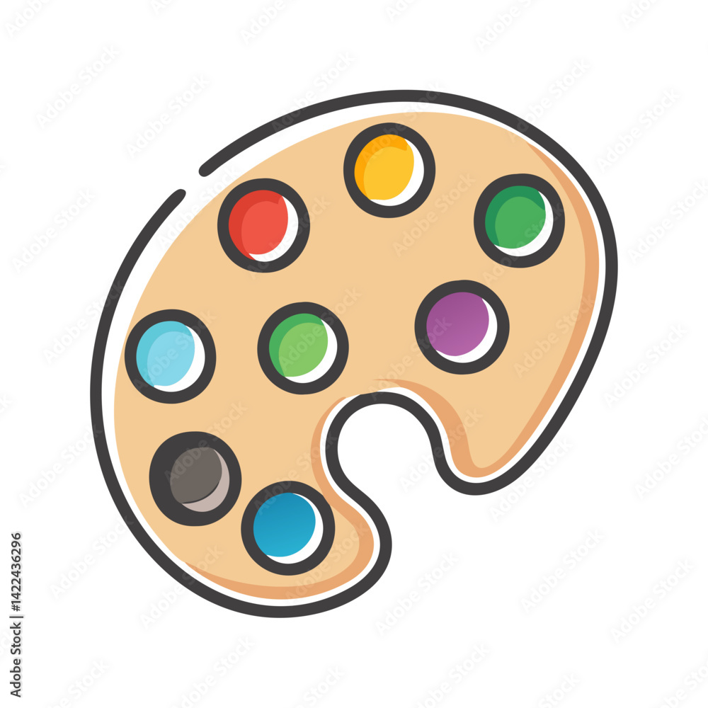 Obraz premium art palette icon, art palette vector illustration-simple illustration of art palette, perfect for art palette logos and icons
