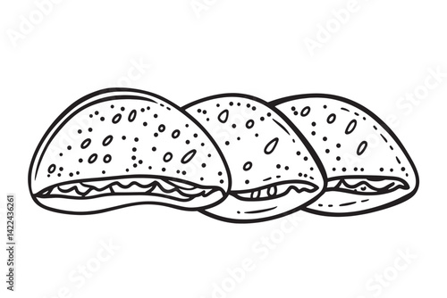 Lamb Chops line art minimalist style