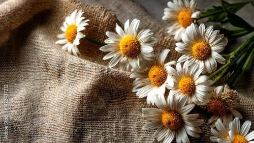 Elegant Arrangement of White Flowers on a Wooden Table
