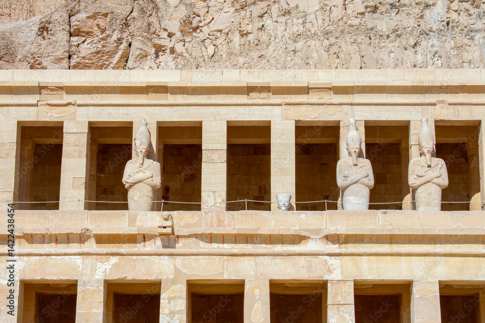 Naklejka premium Mortuary Temple of Queen Hatshepsut in Deir El-Bahri, west bank, Luxor, Egypt. 