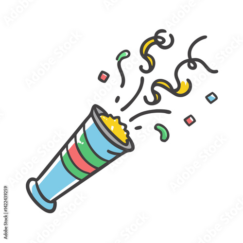 confetti cannon icon, confetti cannon vector illustration-simple illustration of confetti cannon, perfect for confetti cannon logos and icons
