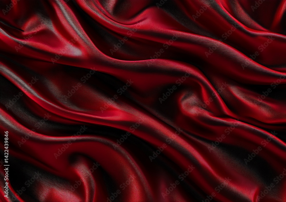 Obraz premium Deep Red Fabric Drape Closeup