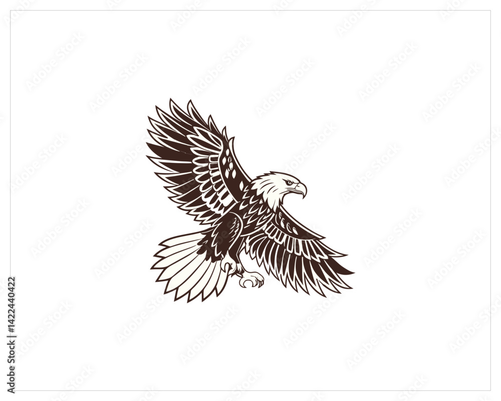 Fototapeta premium Eagle Tattoo stock, Eagle Tattoo Vector Art, Icon Free SVG Download