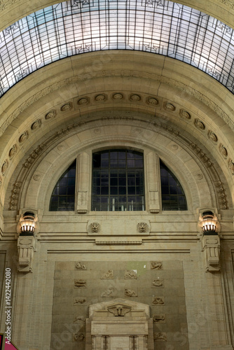 Milano Centrale railway station at night