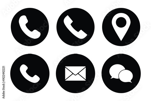 phone icon set. Telephone call sign. Smartphone ringing symbol