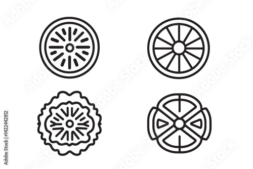 Linzer Torte minimalist 2D line design