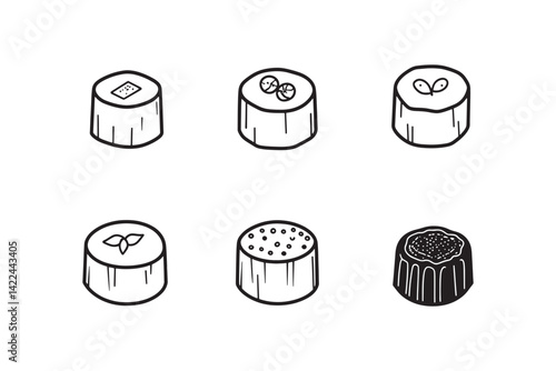 Ricotta 2D minimalist line art style