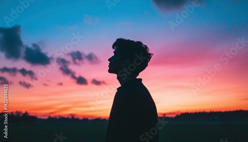 Silhouette of person at sunset (2)