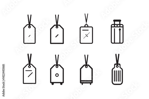 Luggage Tag Line Art Icon