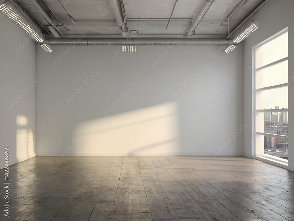 Obraz premium Modern bright interiors 3D rendering illustration - computer generated image. Created using generative AI tools