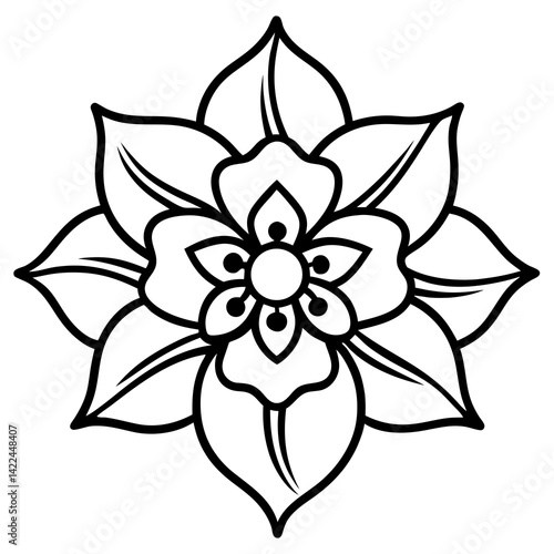 Minimal Gypsy Floral Icons on White