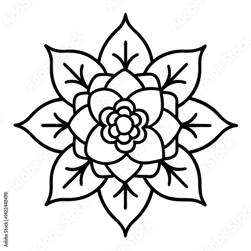 Minimal Gypsy Floral Icons on White