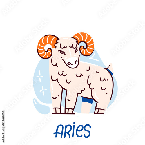 Fotografie Cute ram representing Aries zodiac sign