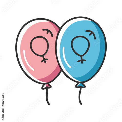 gender reveal balloon icon, gender reveal balloon vector illustration-simple illustration of gender reveal balloon, perfect for gender reveal balloon logos and icons