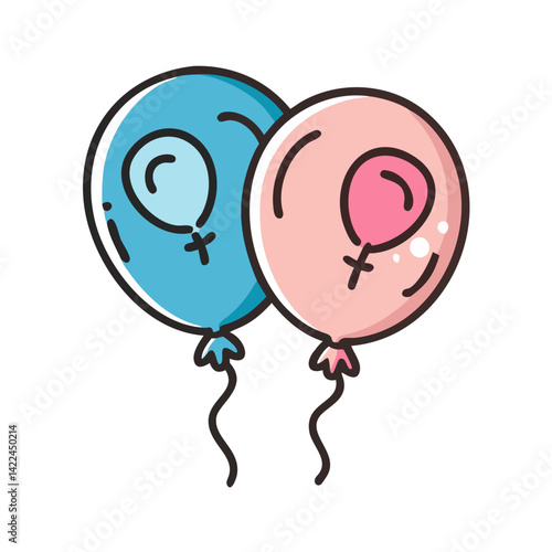 gender reveal balloon icon, gender reveal balloon vector illustration-simple illustration of gender reveal balloon, perfect for gender reveal balloon logos and icons