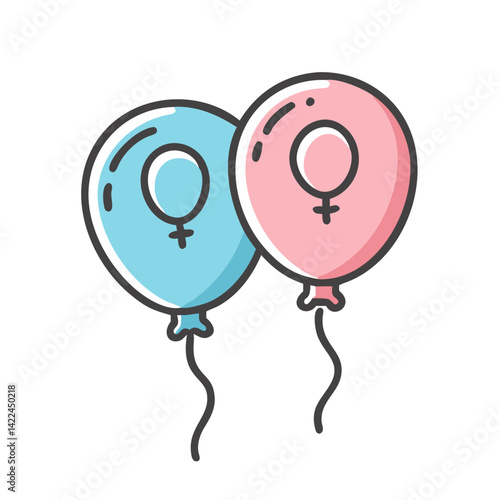 gender reveal balloon icon, gender reveal balloon vector illustration-simple illustration of gender reveal balloon, perfect for gender reveal balloon logos and icons