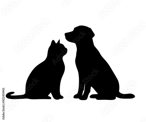 Cute dog and cat best friends