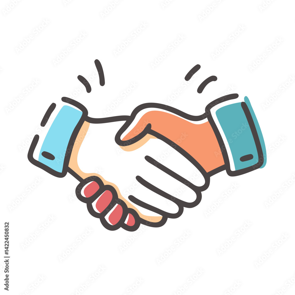 Fototapeta premium handshake icon, handshake vector illustration-simple illustration of handshake, perfect for handshake logos and icons