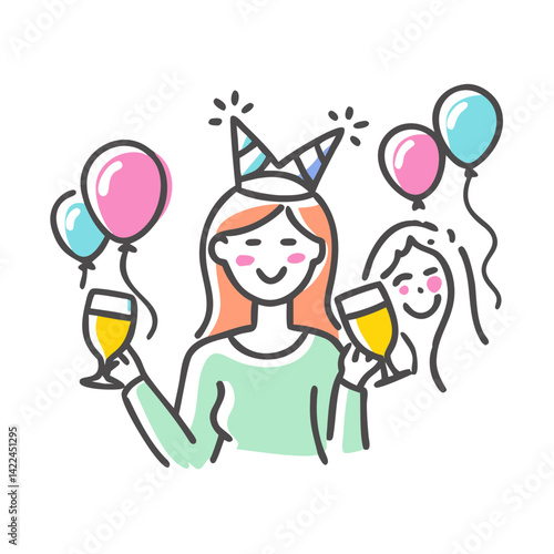 hen party icon, hen party vector illustration-simple illustration of hen party, perfect for hen party logos and icons