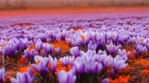 A saffron field in full bloom, delicate purple flowers covering the land --ar 16:9 --v 6.1 Job ID: c2827fcf-b6b0-4d73-807d-e65365b80dfe