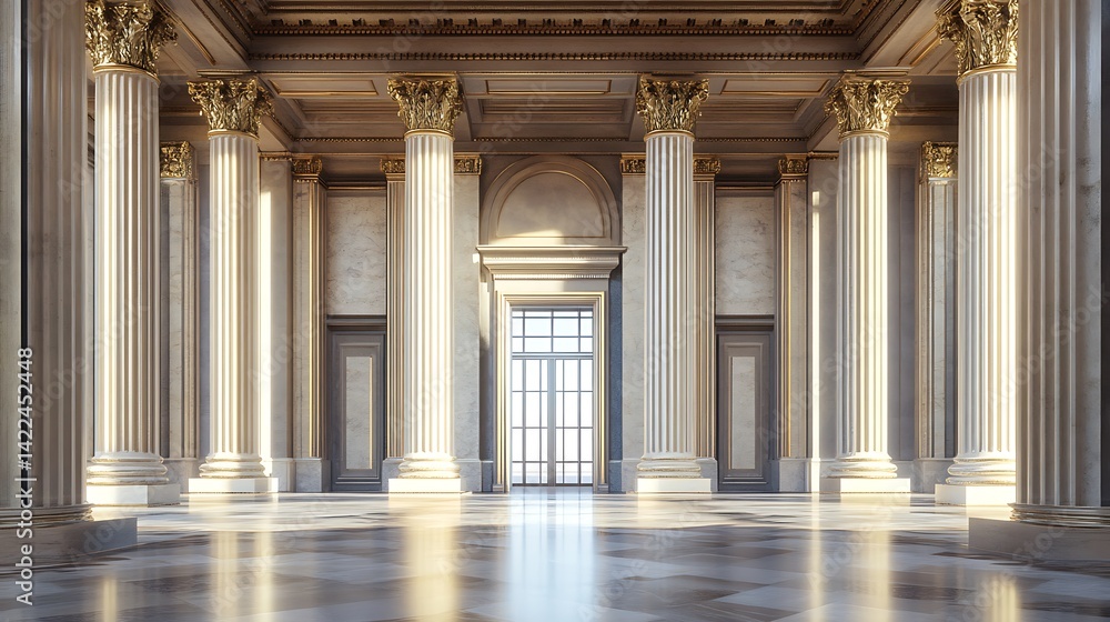 Obraz premium Corinthian column details with classical arch design high resolution picture