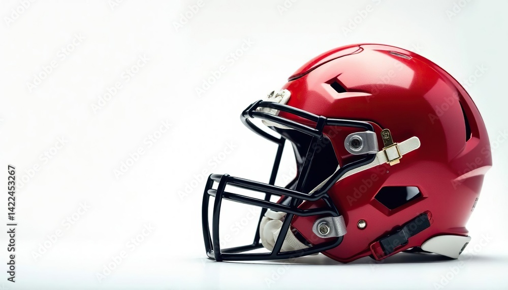 Fototapeta premium American football helmet and ball on white background , sports, gridiron