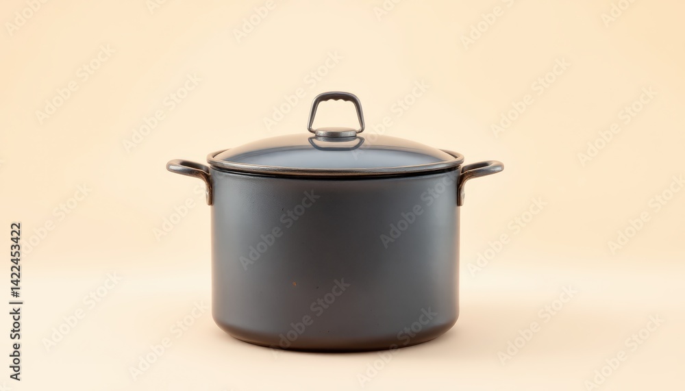 A large cooking container made of iron. cute, pastel, no shadow , isolated on a beige background, ultra realistic photography with soft studio lighting. A large cooking container made of iron. cute, pastel, no shadow , isolated on a beige background, ultra realistic photography with soft studio lighting.