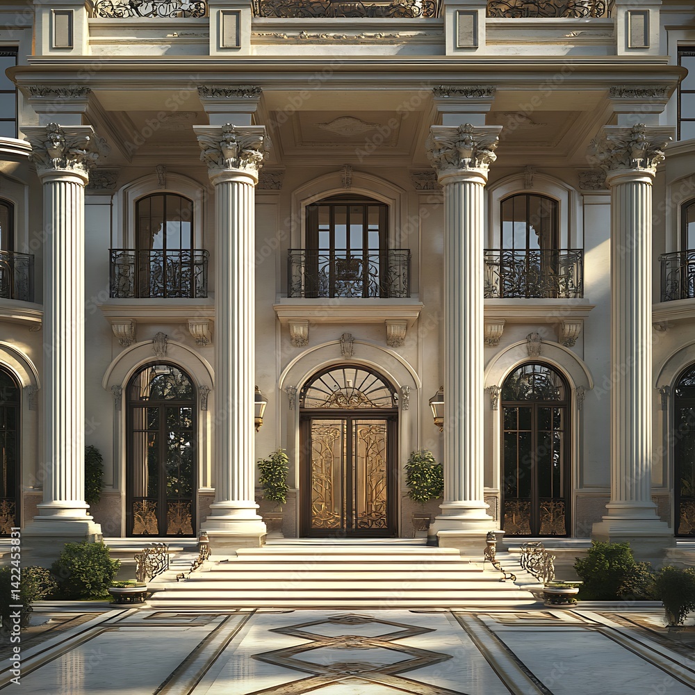 Fototapeta premium Traditional architectural plan with corinthian influence high resolution picture