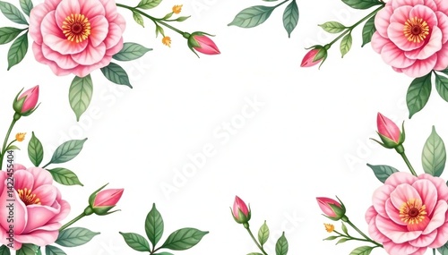 Wallpaper Mural Delicate watercolor rosebuds & leaves, repeat seamlessly , background pattern, repeat Torontodigital.ca