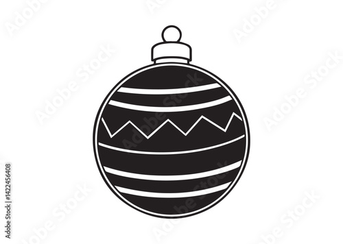 Christmas bauble silhouette vector
