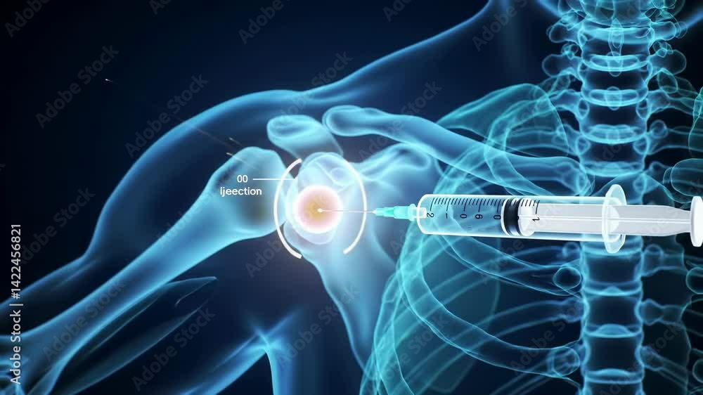 Shoulder Arthritis Injection Injection procedure for shoulder joint treatment with medical ...