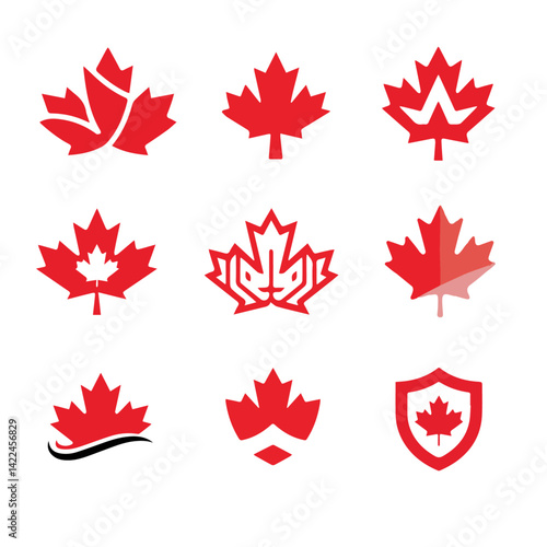 canada flag leaf icons