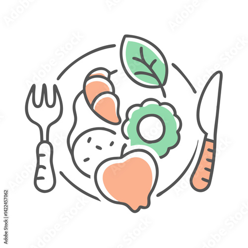paleo diet icon, paleo diet vector illustration-simple illustration of paleo diet, perfect for paleo diet logos and icons