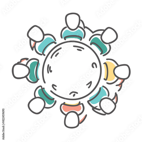 roundtable discussion icon, roundtable discussion vector illustration-simple illustration of roundtable discussion, perfect for roundtable discussion logos and icons