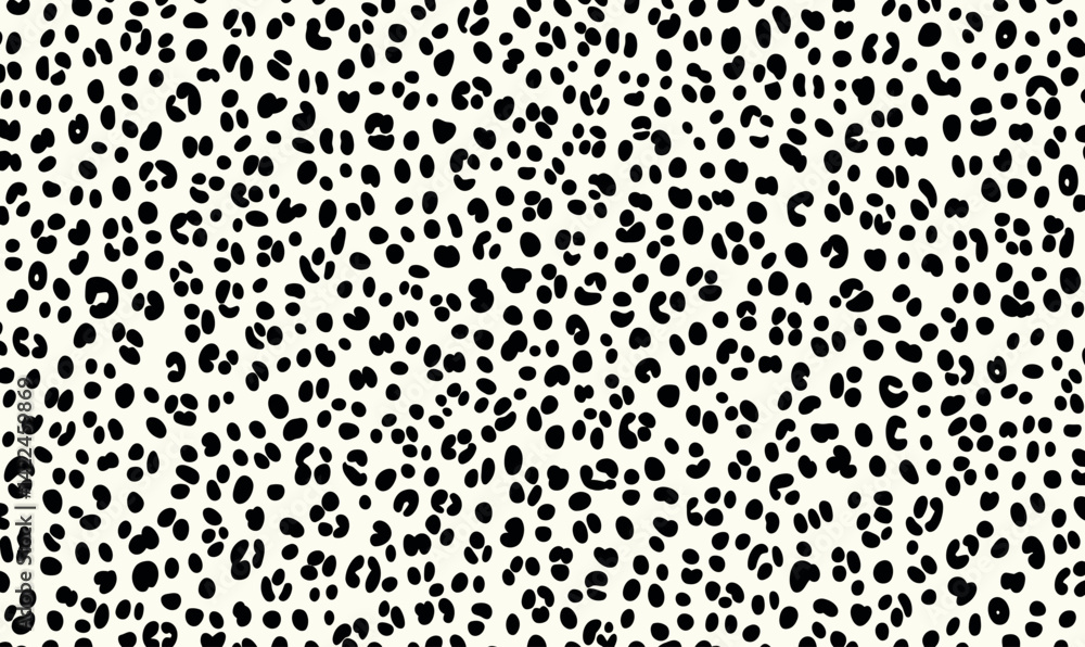 Minimalist Black and White Leopard Print Pattern Vector Illustration Minimalist Black and White Leopard Print Pattern Vector Illustration