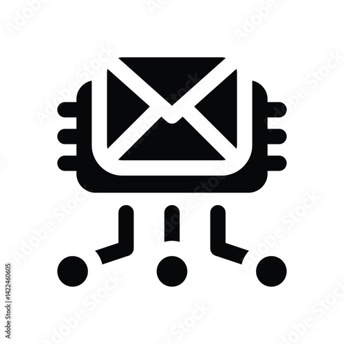 email glyph icon. Strong and solid vector icon for websites, mobile interfaces, presentations, and visual branding. High quality and easy to edit.