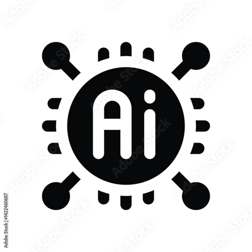 ai glyph icon. Strong and solid vector icon for websites, mobile interfaces, presentations, and visual branding. High quality and easy to edit.