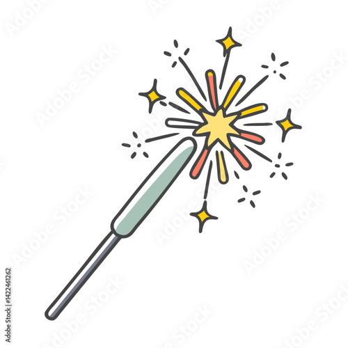 sparkler icon, sparkler vector illustration-simple illustration of sparkler, perfect for sparkler logos and icons