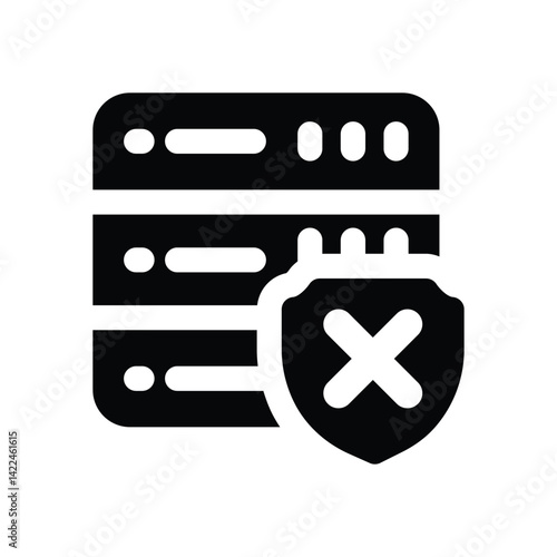 server error glyph icon. Strong and solid vector icon for websites, mobile interfaces, presentations, and visual branding. High quality and easy to edit.